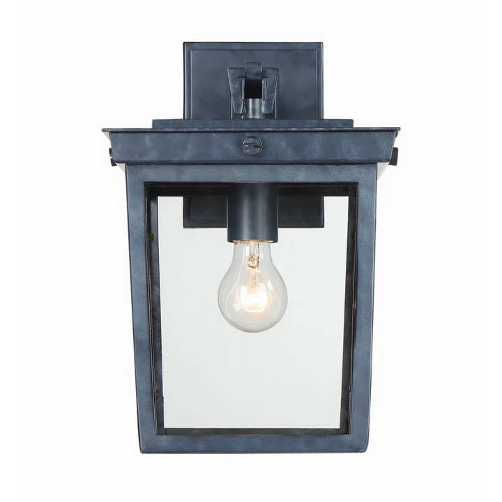 Outdoor Landscape Lighting LED 12V Low Voltage Belmont 1 Light Outdoor Sconce 9.5"x14" Stainless Steel and Clear Glass Graphite Metal Finish 120V 1 E26 Medium Base LED Bulb Socket for Patio, Garden, Exterior Walls