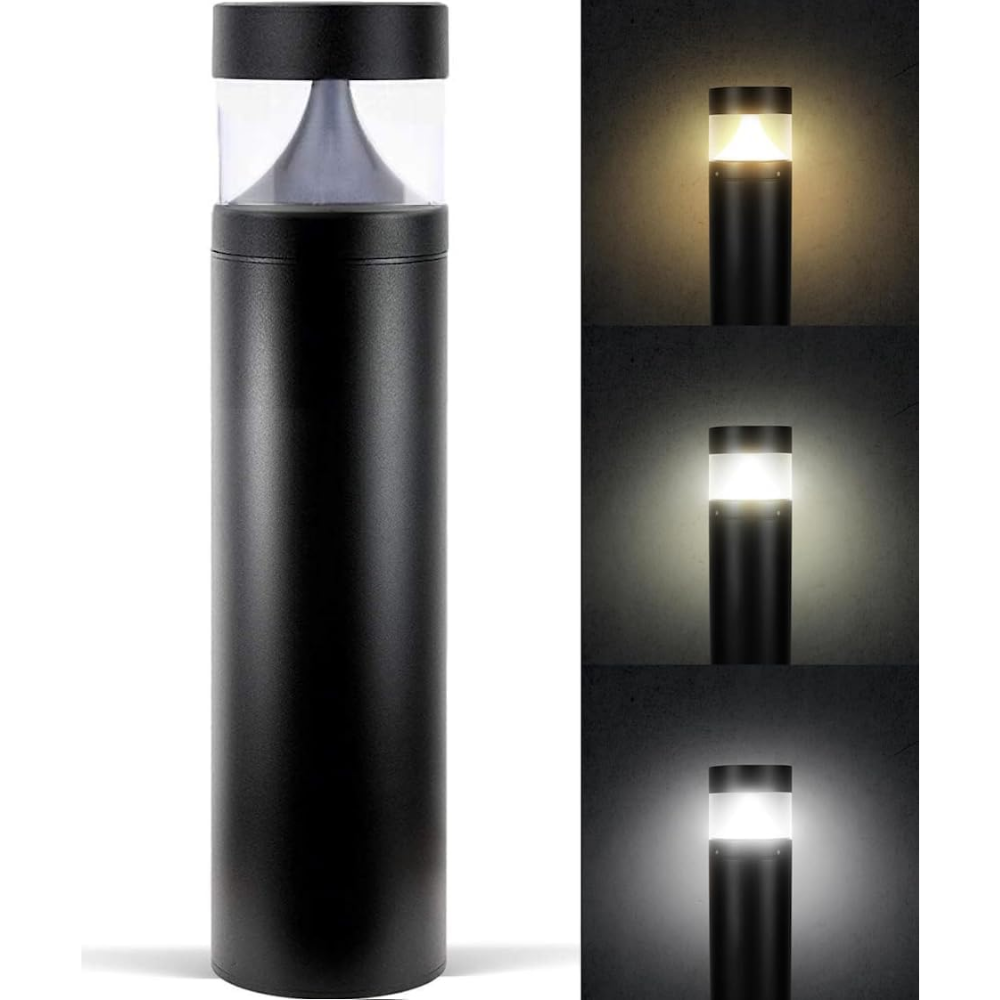 Outdoor Landscape Lighting LED 12V Low Voltage BPLA02 25" 120V 10W 3000K/5000K 1000LM Black Aluminum Flat-Top Bollard Light Line Voltage Commercial Bollard Path Light Outdoor Lighting