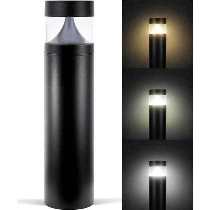Outdoor Landscape Lighting LED 12V Low Voltage BPLA02 25" 120V 10W 3000K/5000K 1000LM Black Aluminum Flat-Top Bollard Light Line Voltage Commercial Bollard Path Light Outdoor Lighting
