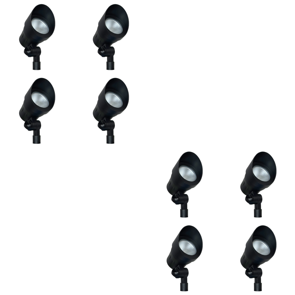 Outdoor Landscape Lighting LED 12V Low Voltage CD45 4x/8x/12x Package 12V Low Voltage Black 3000K Warm White Integrated LED Directional Up Light Outdoor Aluminum Spotlight 8 Pack