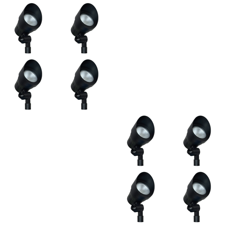 Outdoor Landscape Lighting LED 12V Low Voltage CD45 4x/8x/12x Package 12V Low Voltage Black 3000K Warm White Integrated LED Directional Up Light Outdoor Aluminum Spotlight 8 Pack