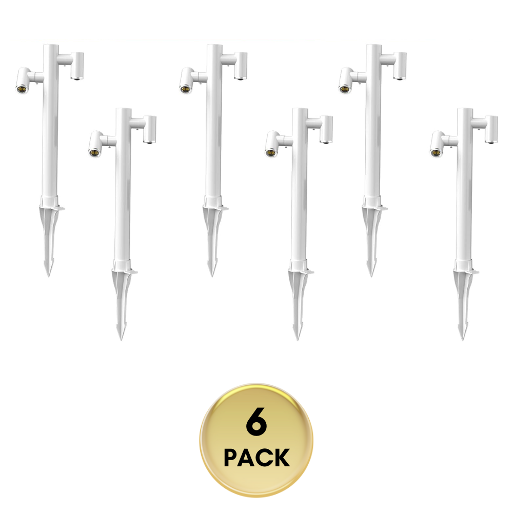Outdoor Landscape Lighting LED 12V Low Voltage ALP25 4W LED Adjustable 3000K Dual Directional Bollard Path Light Low Voltage Outdoor Landscape Lighting 6 Pack White