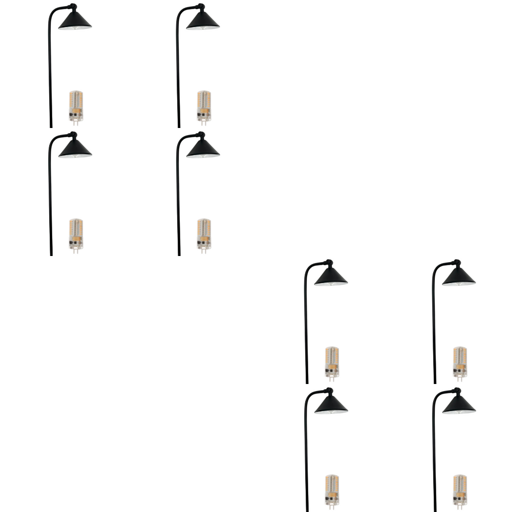 Outdoor Landscape Lighting LED 12V Low Voltage BPLP07 Tulay Bell Brass Path Light 4x/8x/12x G4 2W Dimmable 2700K Package Low Voltage Landscape Lighting 8 Pack Black