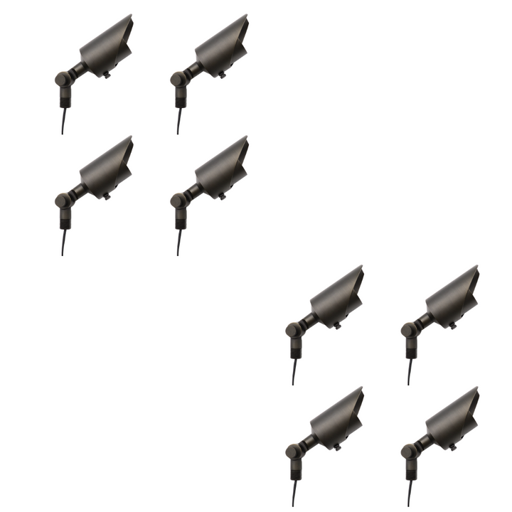 Outdoor Landscape Lighting LED 12V Low Voltage AL07B with MR16 5W 3000K 4x/8x/12x Package Low Voltage Brass Adjustable Directional Spot Light Outdoor Landscape Lighting 8 Pack