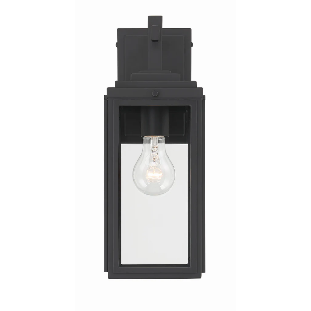 Outdoor Landscape Lighting LED 12V Low Voltage Byron 1 Light Outdoor Sconce 5.25"x14" Stainless Steel and Clear Glass Matte Black Finish 120V 1 E26 Medium Base LED Bulb Socket for Patio, Garden, Exterior Walls