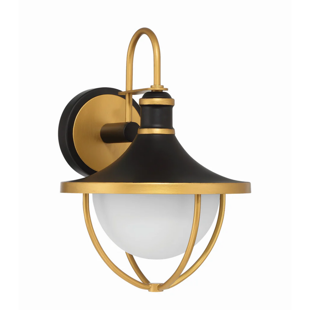 Outdoor Landscape Lighting LED 12V Low Voltage Atlas 1 Light Outdoor Sconce 9.75"x13.5" Stainless Steel and Glass Matte Black with Textured Gold Finish 120V 1 E26 Medium Base LED Bulb Socket for Patio, Garden, Exterior Walls