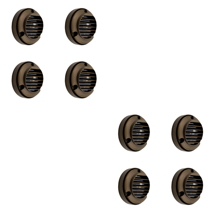 Outdoor Landscape Lighting LED 12V Low Voltage DL02B with G4 3W 2700K 4x/8x/12x Package Solid Brass Round Surface Mount Grilled Deck Light Low Voltage Landscape Lighting 8 Pack