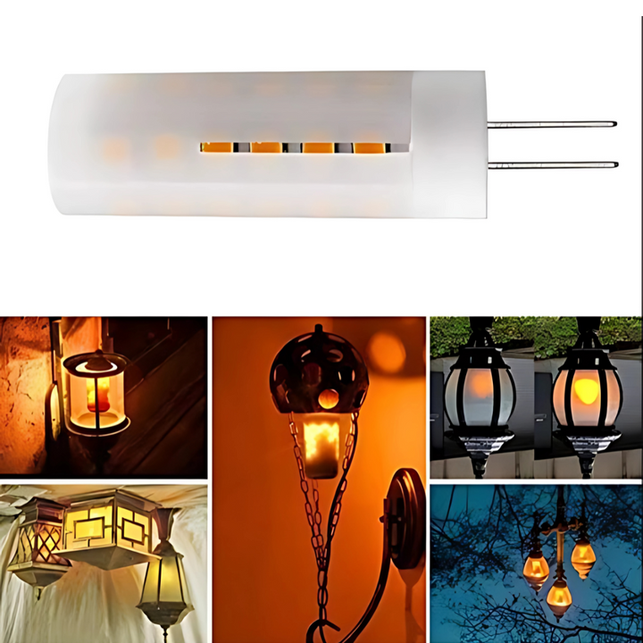 Outdoor Landscape Lighting LED 12V Low Voltage G4 2.5W JC Bi Pin DC12V Tiki Torch Flame Fire Effect 1300K LED Capsule Bulb Energy Efficient