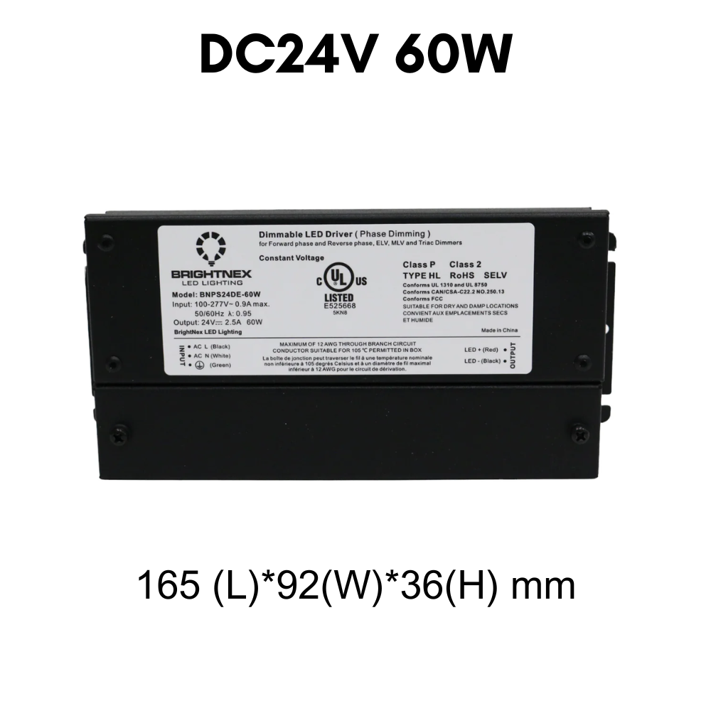Outdoor Landscape Lighting LED 12V Low Voltage TSDC01 12V/24V DC Low Voltage Dimmable Transformers UL Listed LED Driver Outdoor Rated 24V DC 60W No Pigtail Plug