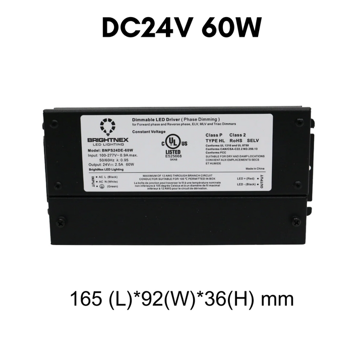 Outdoor Landscape Lighting LED 12V Low Voltage TSDC01 12V/24V DC Low Voltage Dimmable Transformers UL Listed LED Driver Outdoor Rated 24V DC 60W No Pigtail Plug