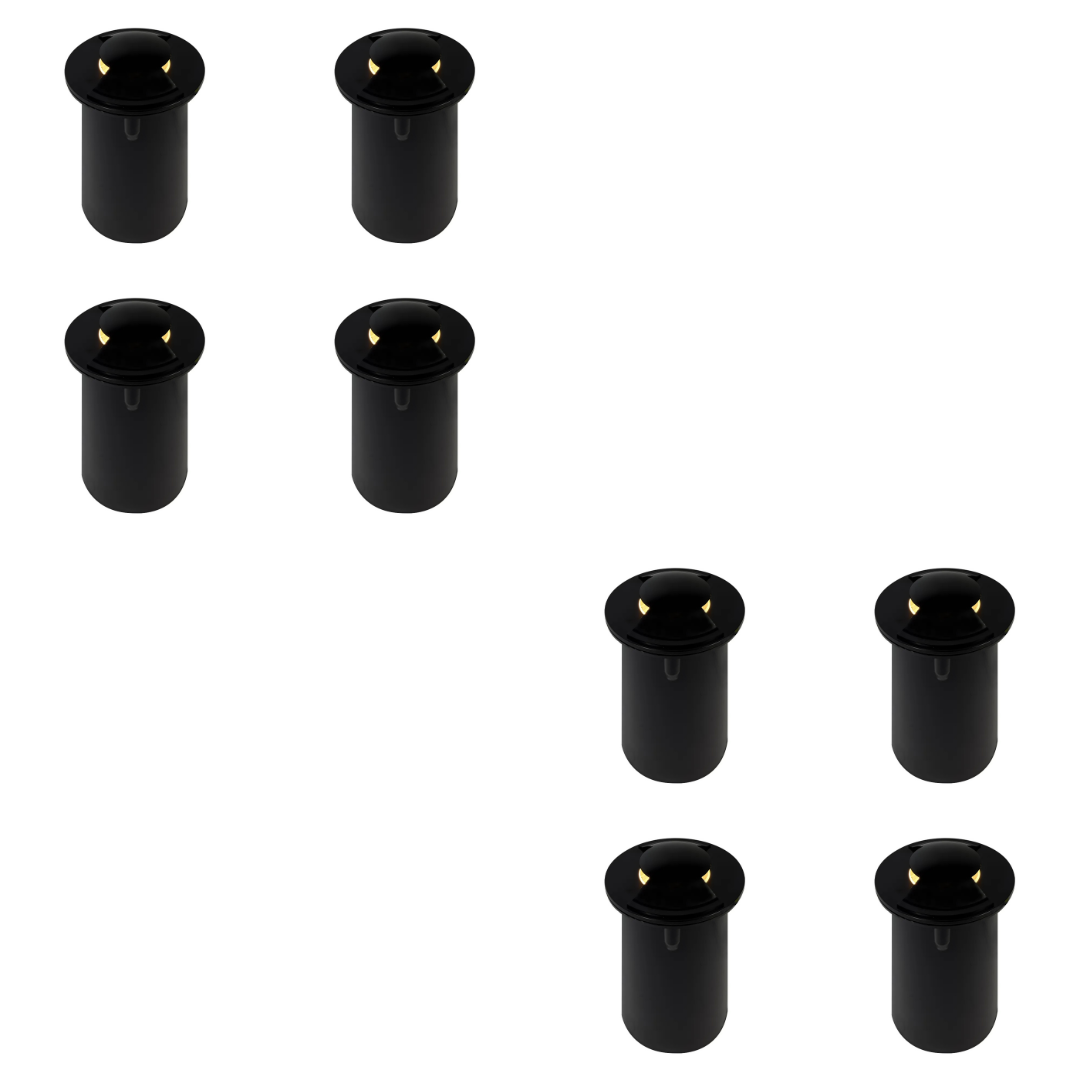 Outdoor Landscape Lighting LED 12V Low Voltage UNS04 4x/8x/12x Package Stainless Steel Bi Directional Two Slit In-Ground 12V Low Voltage LED In Ground Landscape Lighting with MR16 5W 3000K Bulb 8 Pack Black