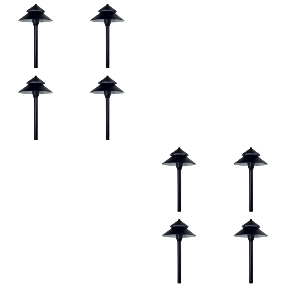 Outdoor Landscape Lighting LED 12V Low Voltage CDPA77 4x/8x/12x Package 3W 12V AC/DC Low Voltage Umbrella Hat 5CCT Integrated LED Aluminum Path Light 8 Pack