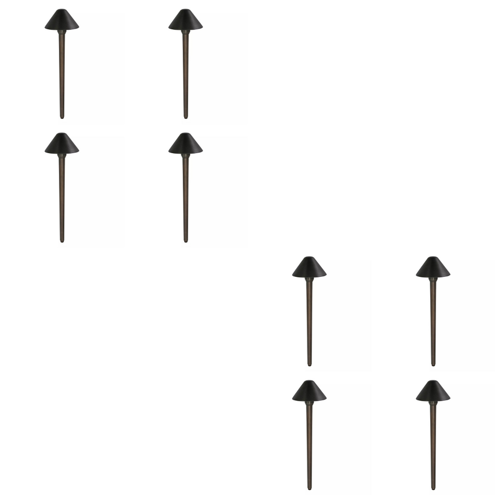 Outdoor Landscape Lighting LED 12V Low Voltage PL80B with G4 3W 2700K 4x/8x/12x Package Solid Brass Mushroom Hat Path Light - Light Bronze Finish Low Voltage Landscape Lighting 8 Pack