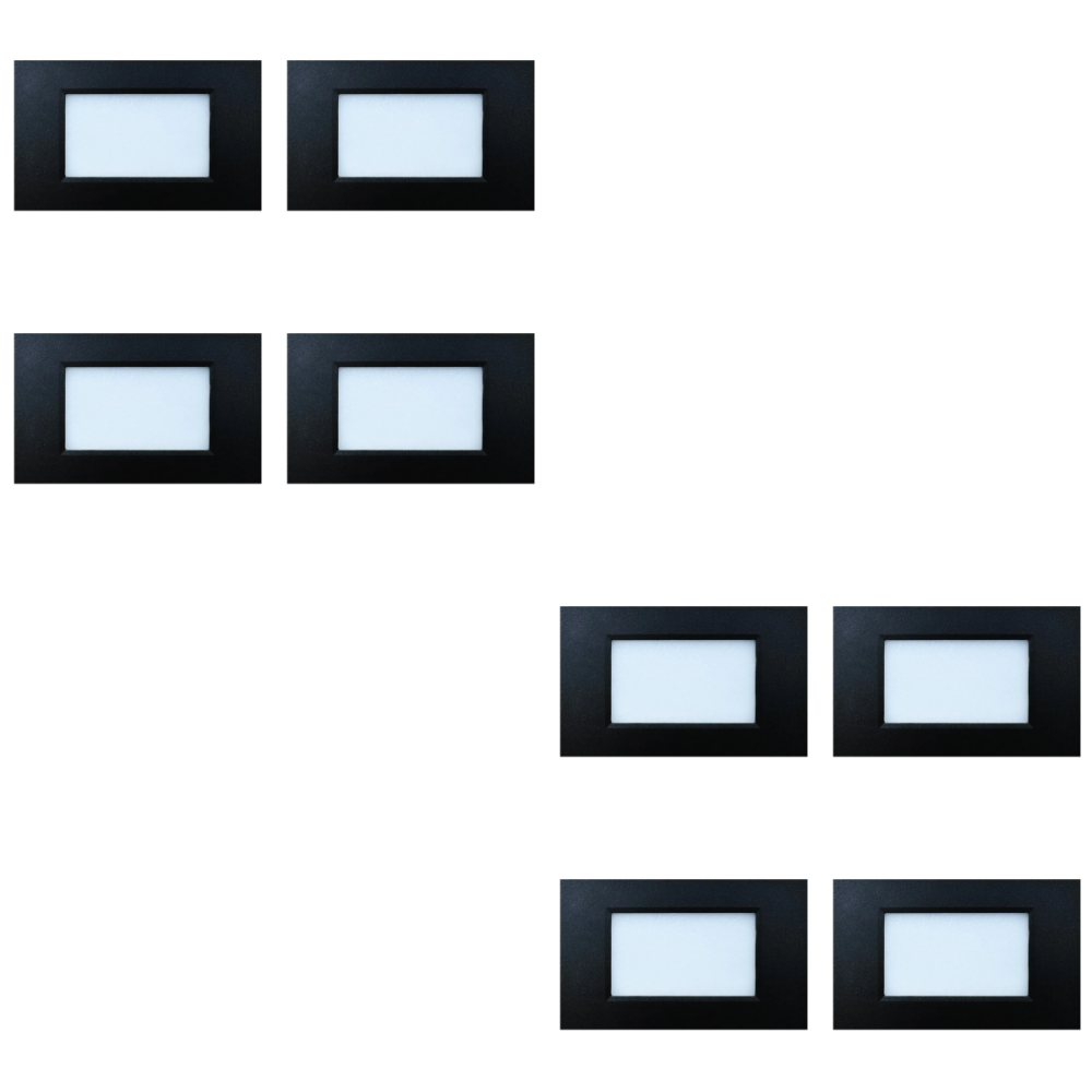 Outdoor Landscape Lighting LED 12V Low Voltage STA10 4x/8x/12x Package 3.5W 12V Low Voltage 3CCT Rectangular Waterproof Horizontal LED Aluminum Stair Step Light Fixture Black 8 Pack