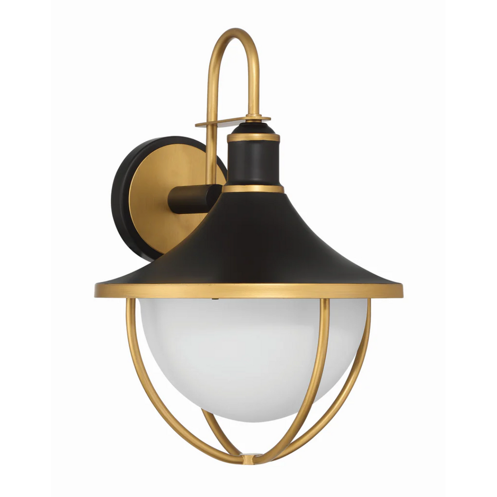Outdoor Landscape Lighting LED 12V Low Voltage Atlas 1 Light Outdoor Sconce 13.5"x18.75" Stainless Steel and Glass Matte Black with Textured Gold Finish 120V 1 E26 Medium Base LED Bulb Socket for Patio, Garden, Exterior Walls
