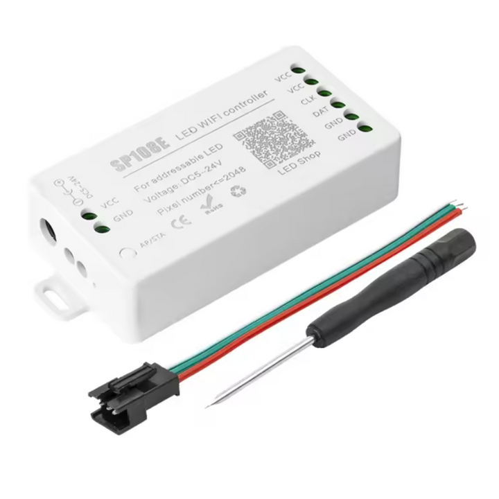 Outdoor Landscape Lighting LED 12V Low Voltage SP108E Smart Wi-Fi Magic RGB Addressable LED Controller Support WS2812B, WS2813B, etc. For LED Strip Light RGB-IC