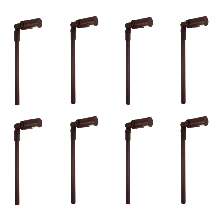 Outdoor Landscape Lighting LED 12V Low Voltage KL108 4x/8x/12x Package Low Voltage 3W 2700K G4 LED Directional Combo Path and Area Light Outdoor Lighting Rust Brown 8 Pack