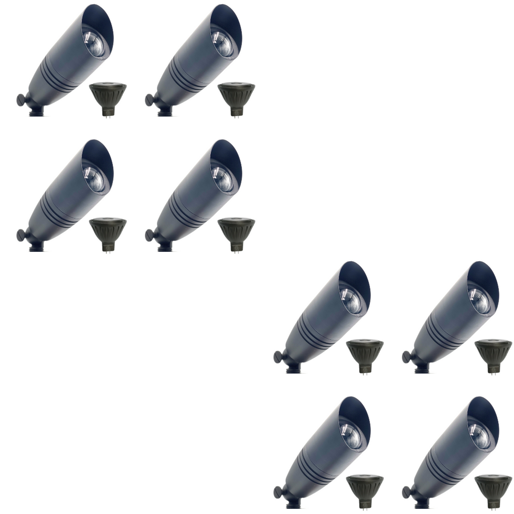 Outdoor Landscape Lighting LED 12V Low Voltage SPBP06 Tulay Black Brass Spot Light 4x/8x/12x MR16 5W 2700K Package Low Voltage Landscape Lighting 8 Pack