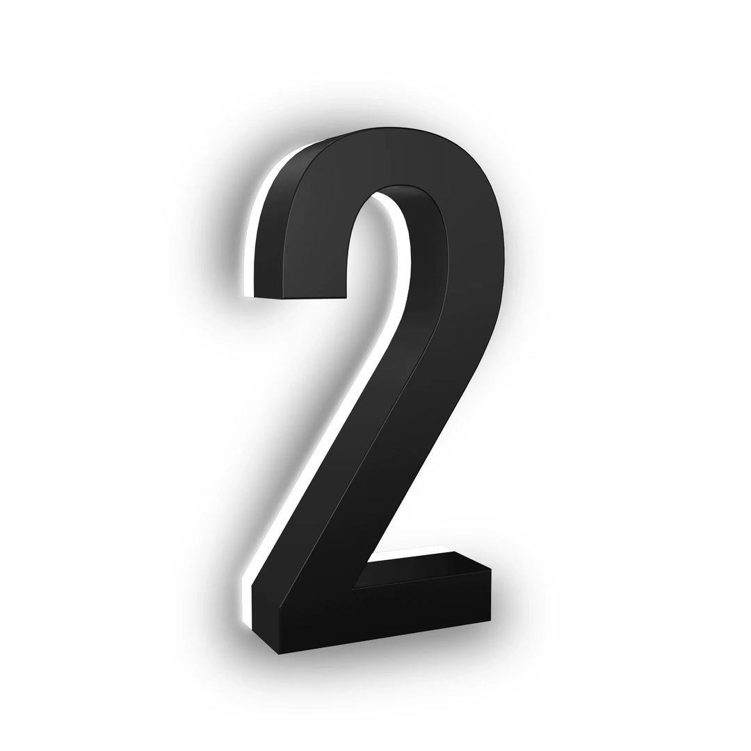 Outdoor Landscape Lighting LED 12V Low Voltage LED Backlit House Number Light 5" and 7" 5000K Daylight White DC9V Low Voltage LED Modern ABS Polymer Home Address Sign Light 2 Black