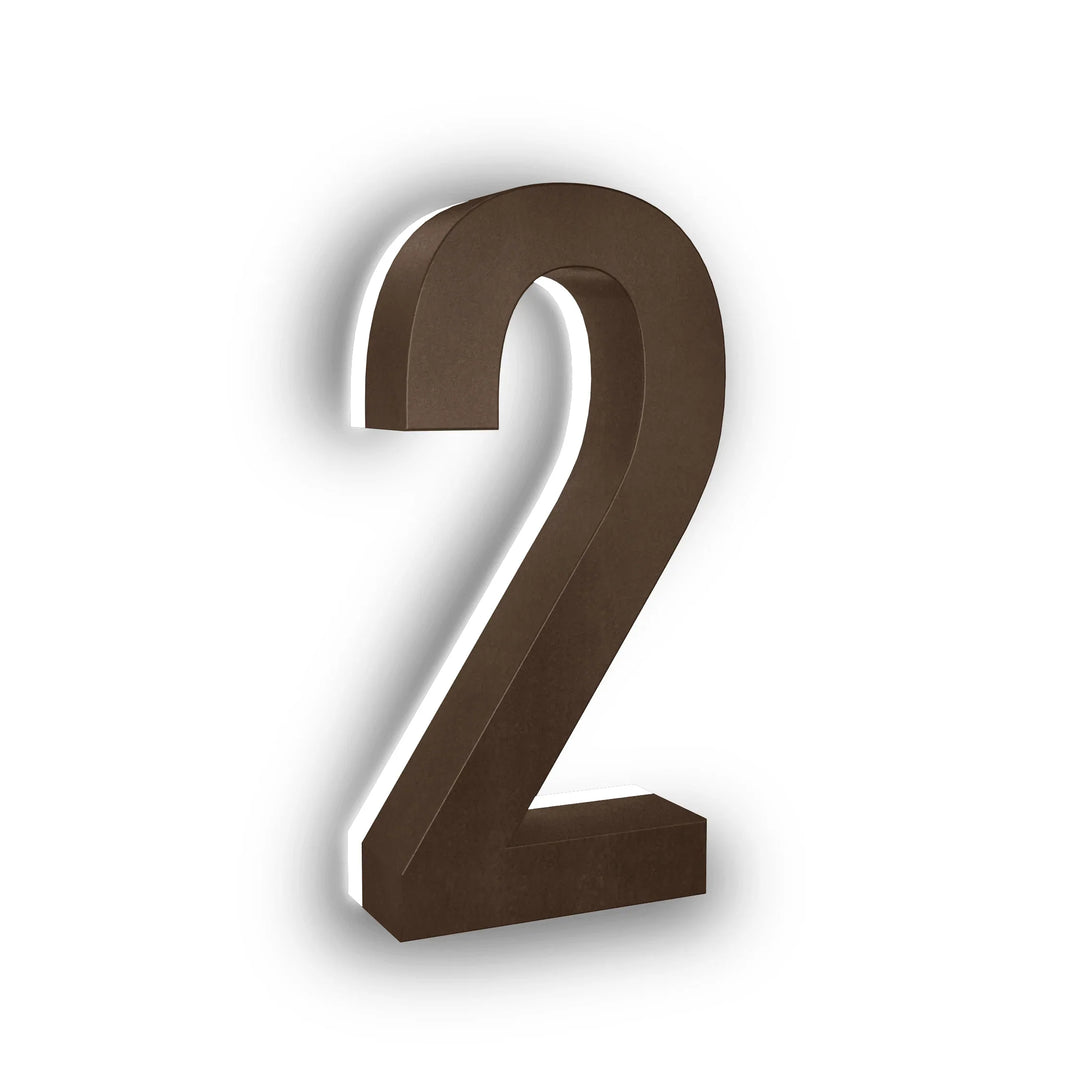 Outdoor Landscape Lighting LED 12V Low Voltage LED Backlit House Number Light 5" and 7" 5000K Daylight White DC9V Low Voltage LED Modern ABS Polymer Home Address Sign Light 2 Bronze