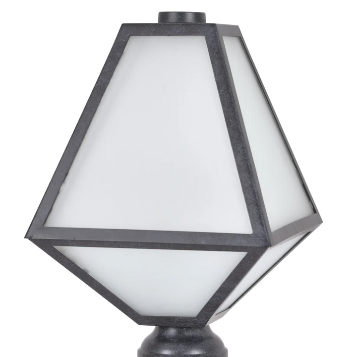 Outdoor Landscape Lighting LED 12V Low Voltage Brian Patrick Flynn Glacier 1 Light Outdoor Post Light 8"x15.5" Stainless Steel and Glass Charcoal Black Finish 120V 1 E26 Medium Base LED Bulb Socket Casual Farmhouse Lantern for Patio, Garden, Exterior Posts