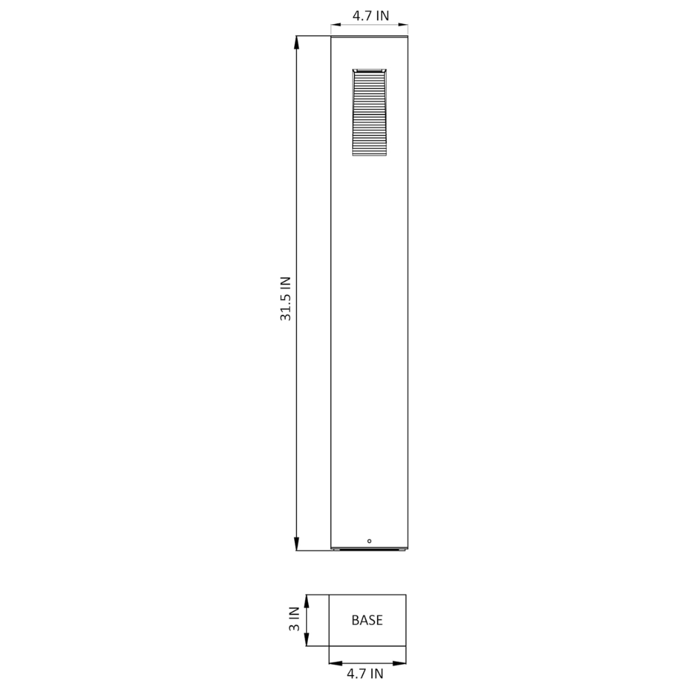 Outdoor Landscape Lighting LED 12V Low Voltage BPLA03 32" 120V 10W 3000K/5000K 1000LM Black Aluminum Rectangular Bollard Light Line Voltage Commercial Bollard Path Light Outdoor Lighting