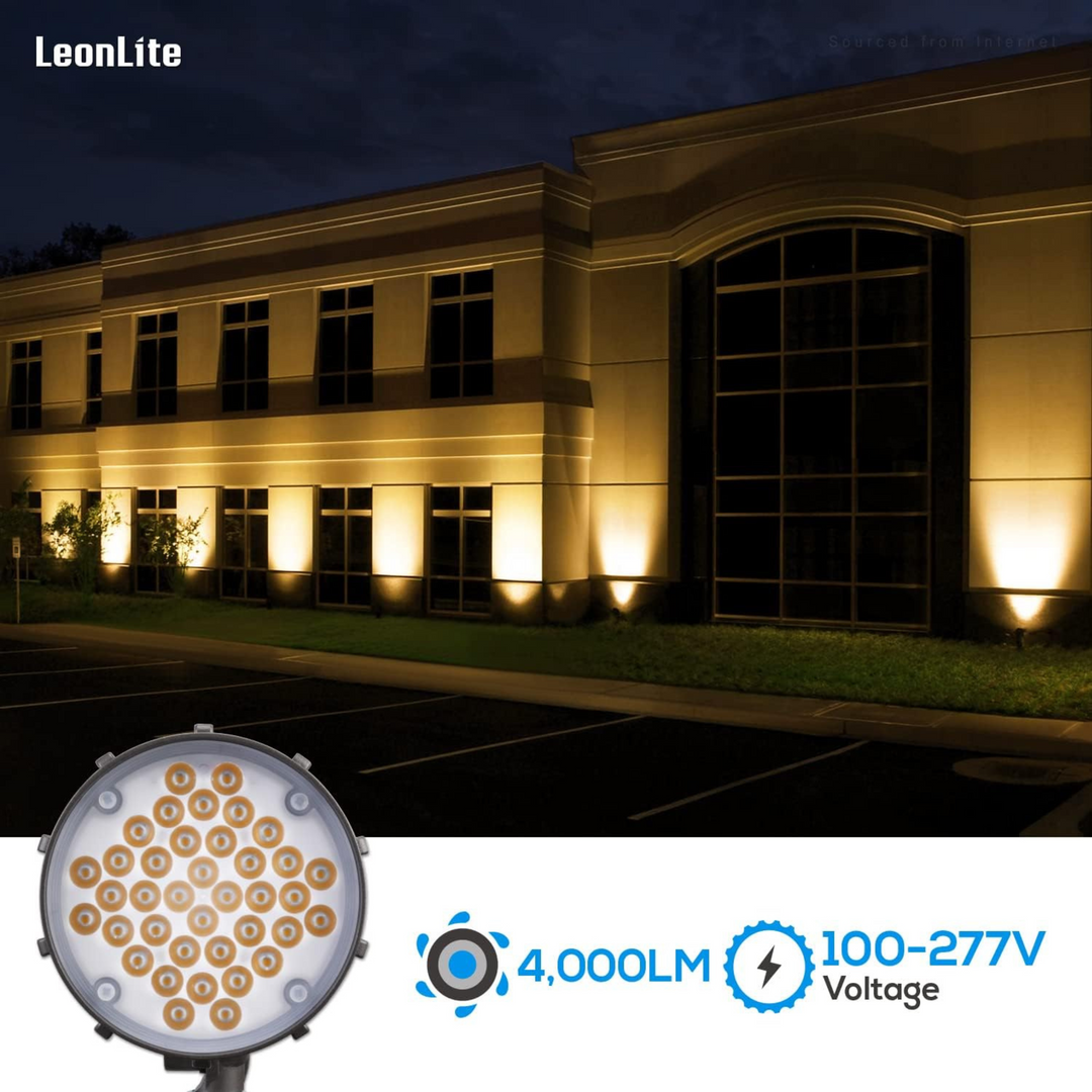 Outdoor Landscape Lighting LED 12V Low Voltage CDL30 120V Line Voltage Cast Aluminum Spotlight | 30W 3000K Warm White Flag Pole Light with Knuckle Mount