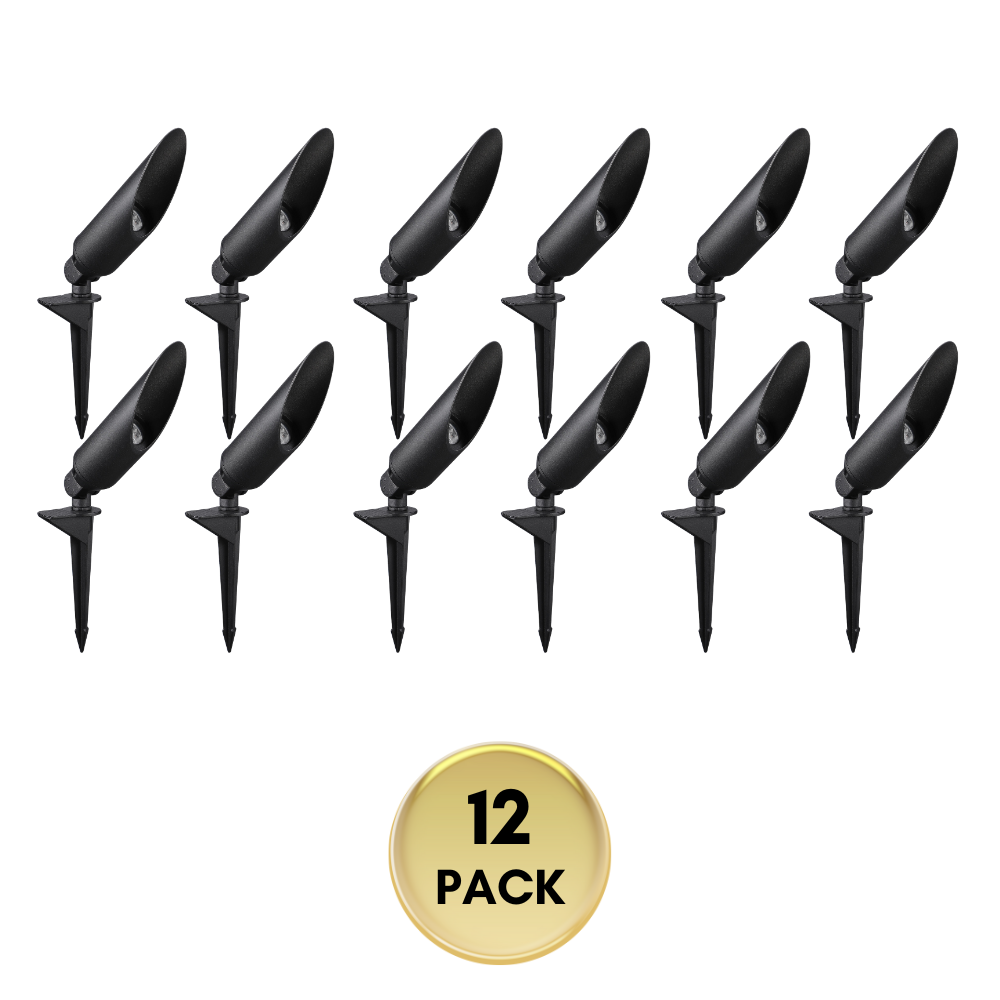 Outdoor Landscape Lighting LED 12V Low Voltage SPAL02 Acuto Spotlight Low Voltage Aluminum 7W 3000K Warm White MR16 LED Spotlight Outdoor Landscape Lighting 12 Pack