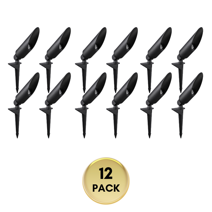 Outdoor Landscape Lighting LED 12V Low Voltage SPAL02 Acuto Spotlight Low Voltage Aluminum 7W 3000K Warm White MR16 LED Spotlight Outdoor Landscape Lighting 12 Pack