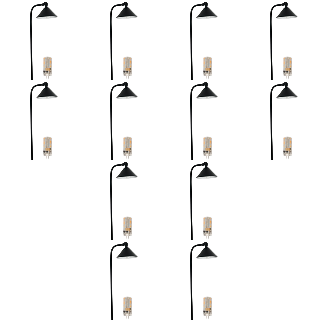 Outdoor Landscape Lighting LED 12V Low Voltage BPLP07 Tulay Bell Brass Path Light 4x/8x/12x G4 2W Dimmable 2700K Package Low Voltage Landscape Lighting 12 Pack Black