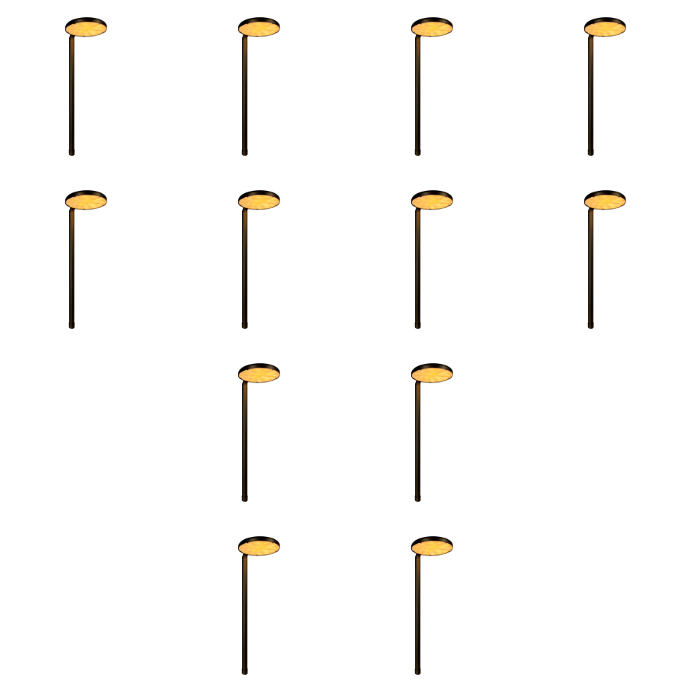 Outdoor Landscape Lighting LED 12V Low Voltage PLB27 4x/8x/12x Package Cast Brass Path and Area Light 4W 3000K Integrated LED 12V Low Voltage Pathway Outdoor Lighting Landscape Fixture 12 Pack