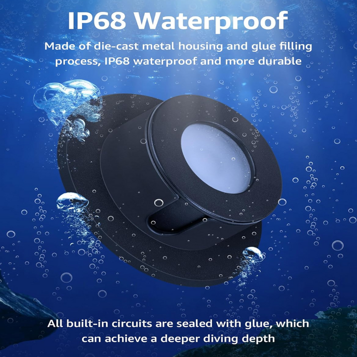 Outdoor Landscape Lighting LED 12V Low Voltage ULBA02 Aluminum Underwater Landscape 12-24V AC/DC 3W 3000K 300LM Integrated LED Fountain Light Pond Lighting IP68 Package