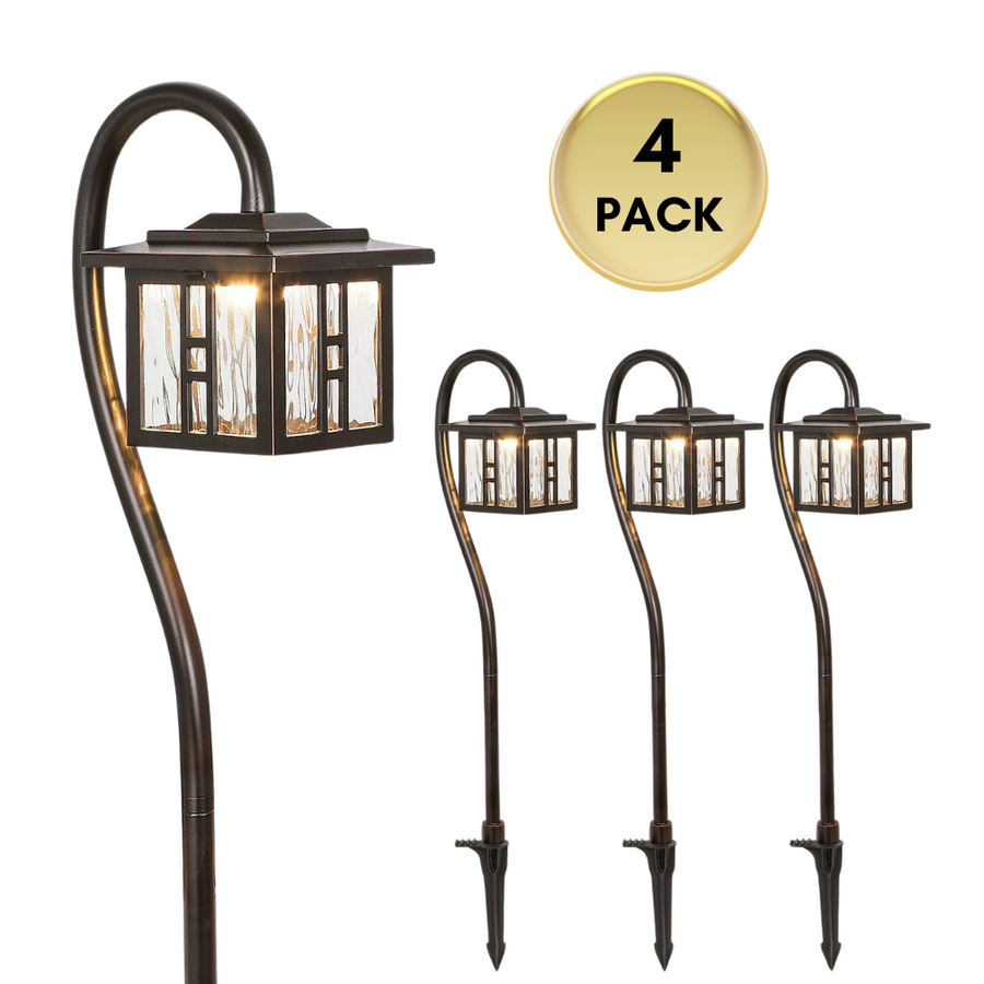 Outdoor Landscape Lighting LED 12V Low Voltage ALP23 4-Pack 3W 185LM 3000K Warm White Integrated LED Landscape Lighting Package, Oil-Rubbed Bronze Pathway Light, Die-Cast Aluminum, ETL Listed