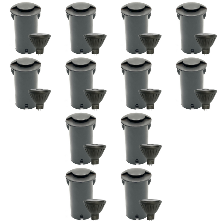 Outdoor Landscape Lighting LED 12V Low Voltage UNBP03 Stel-Path Black In-Ground Well Light 4x/8x/12x MR16 4W Dimmable 2700K Package Low Voltage Outdoor Lighting 12 Pack