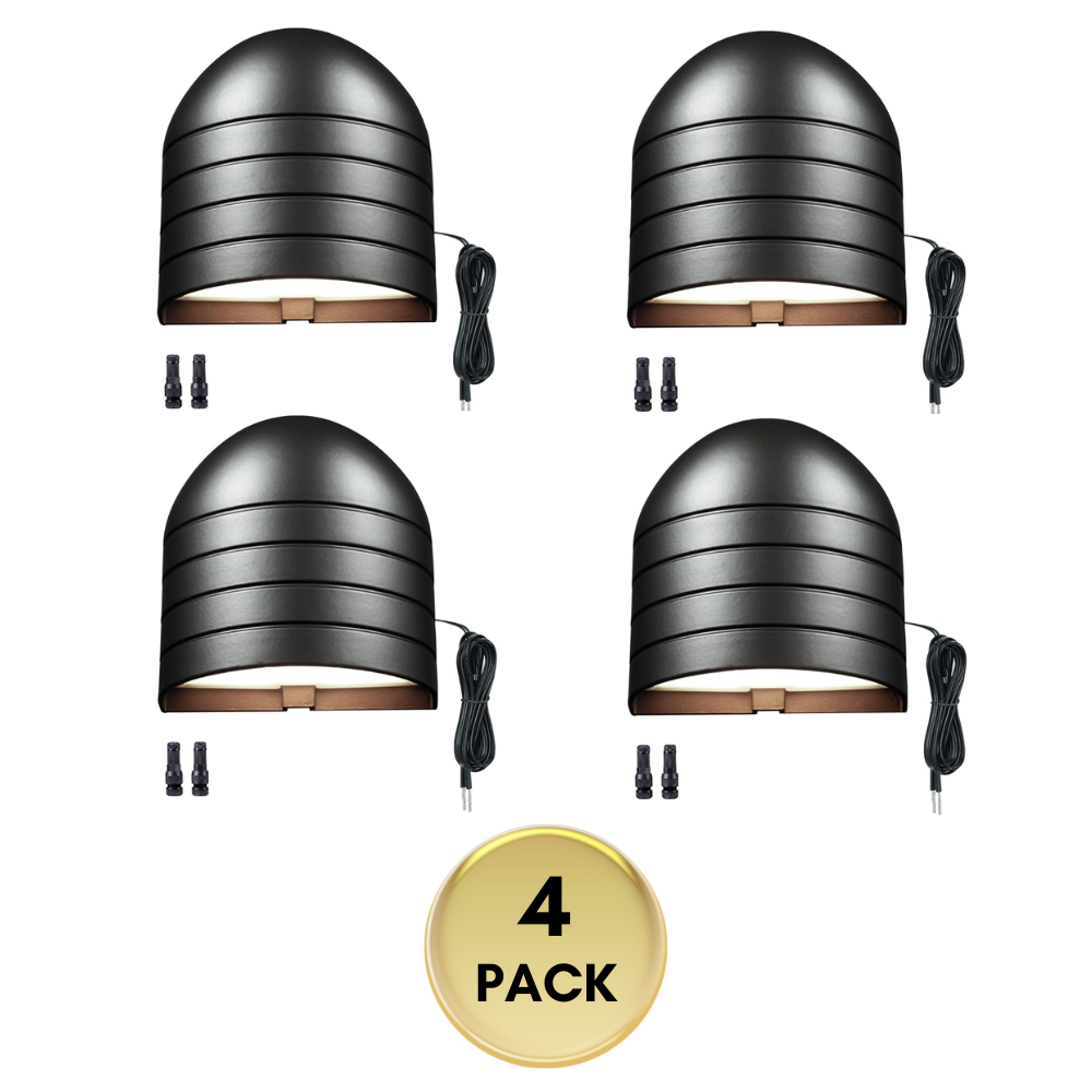Outdoor Landscape Lighting LED 12V Low Voltage DLA08 5W 250LM Low Voltage 12V-24V 5CCT 2700K/3000K/3500K/4000K/5000K Integrated LED Outdoor Fence Deck Down Light Package, Step Patio Landscape Lights 4 Pack Black