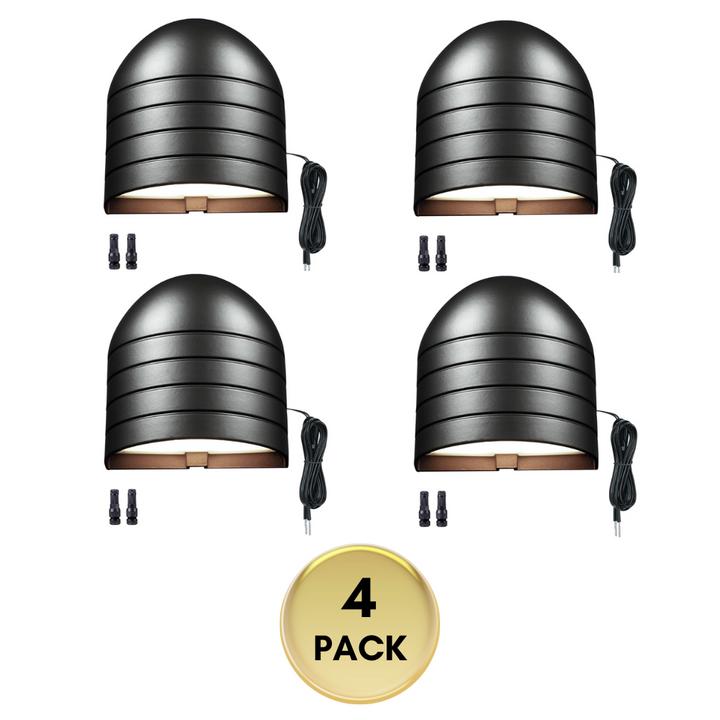 Outdoor Landscape Lighting LED 12V Low Voltage DLA08 5W 250LM Low Voltage 12V-24V 5CCT 2700K/3000K/3500K/4000K/5000K Integrated LED Outdoor Fence Deck Down Light Package, Step Patio Landscape Lights 4 Pack Black