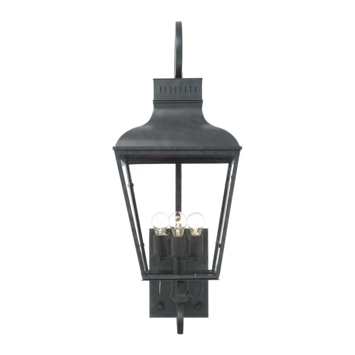 Outdoor Landscape Lighting LED 12V Low Voltage Dumont 3 Light Outdoor Sconce 12"x32.25" Stainless Steel and Clear Glass Graphite Metal Finish 120V 3 E26 Medium Base LED Bulb Socket for Patio, Garden, Exterior Walls