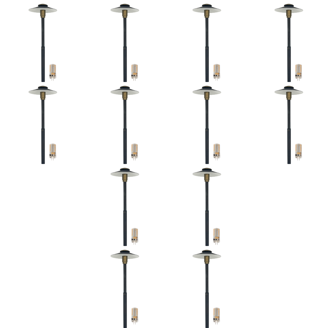 Outdoor Landscape Lighting LED 12V Low Voltage BPLP06 Stelvio Black Brass Adjustable Path Light 4x/8x/12x G4 2W Dimmable 2700K Package Low Voltage Outdoor Lighting 12 Pack