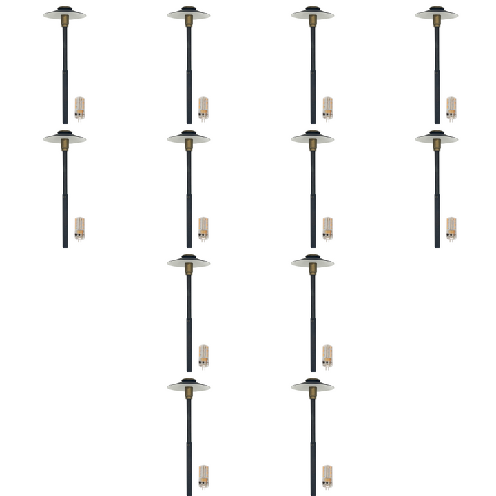 Outdoor Landscape Lighting LED 12V Low Voltage BPLP06 Stelvio Black Brass Adjustable Path Light 4x/8x/12x G4 2W Dimmable 2700K Package Low Voltage Outdoor Lighting 12 Pack