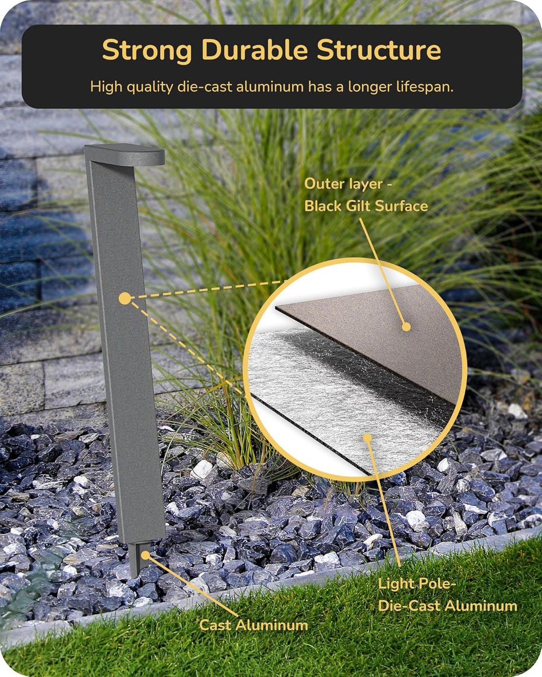 Outdoor Landscape Lighting LED 12V Low Voltage ALP21 4-Pack 5.5W 3000K LED Landscape Pathway Light Package, 12V Low Voltage Modern Path Lights