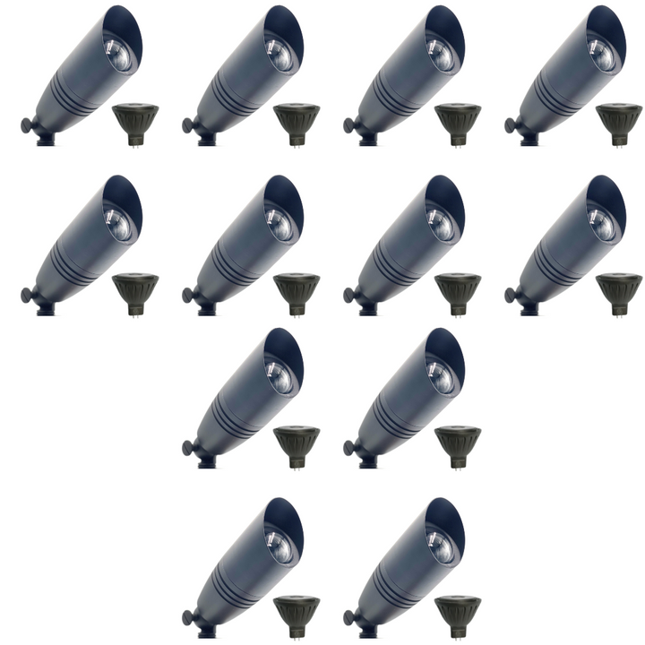 Outdoor Landscape Lighting LED 12V Low Voltage SPBP06 Tulay Black Brass Spot Light 4x/8x/12x MR16 5W 2700K Package Low Voltage Landscape Lighting 12 Pack