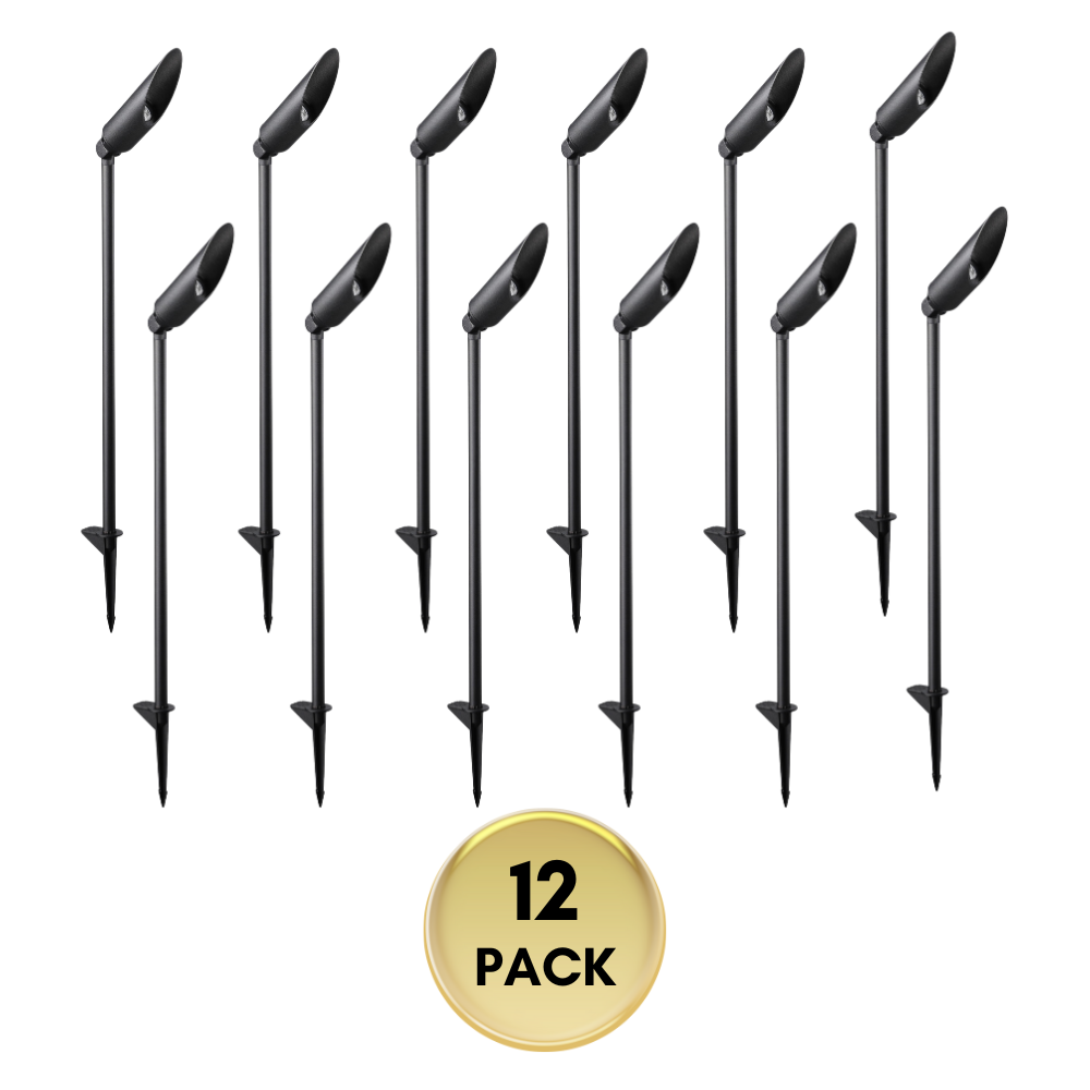 Outdoor Landscape Lighting LED 12V Low Voltage SPAL01 Acuto Tall Spotlight Low Voltage Aluminum 7W 3000K Warm White MR16 LED Spotlight Outdoor Landscape Lighting 12 Pack