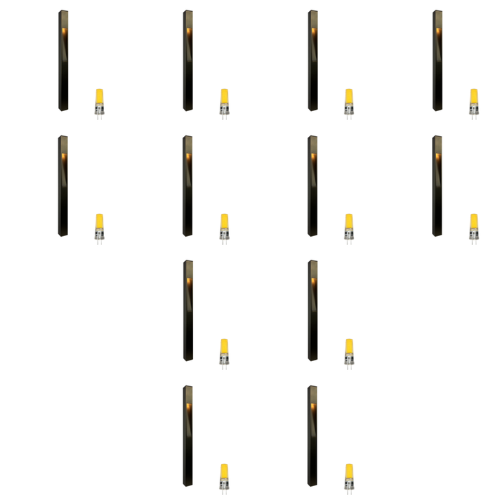 Outdoor Landscape Lighting LED 12V Low Voltage PLB29 4x/8x/12x Package Outdoor Square Bollard Garden Pathway Light | 12V Low Voltage Brass Path Light with G4 3W 3000K Bulb 12 Pack