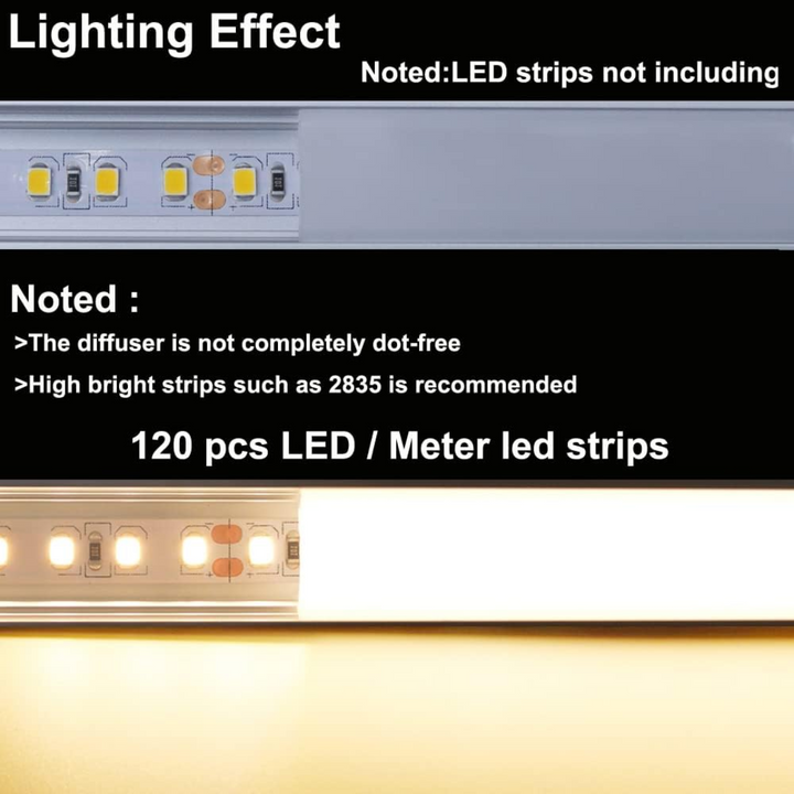 Outdoor Landscape Lighting LED 12V Low Voltage AC06 U-Shaped Silver or White Rectangular Aluminum Channel 3.3FT/1M For Max 12mm LED Strip Lights Pack of 10 or 20