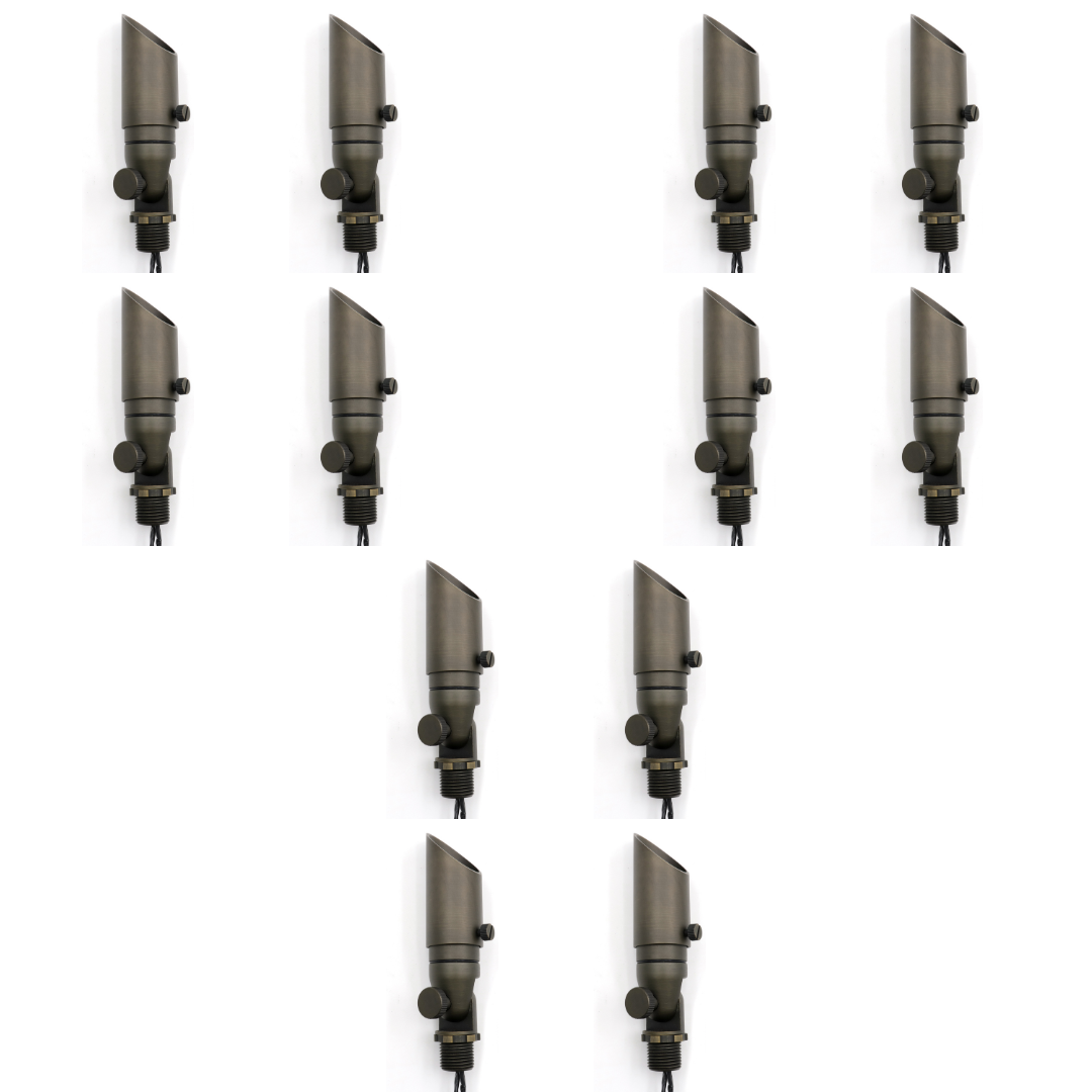 Outdoor Landscape Lighting LED 12V Low Voltage AL14B with MR8 2.5W 3000K 4x/8x/12x Package Low Voltage Mini Brass Adjustable Directional Spot Light Outdoor Landscape Lighting 12 Pack