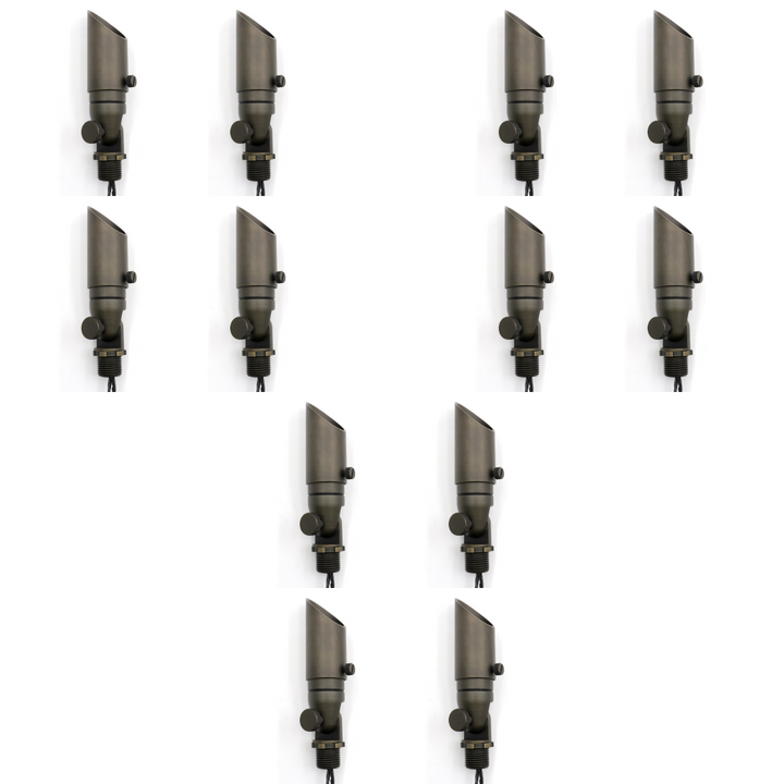 Outdoor Landscape Lighting LED 12V Low Voltage AL14B with MR8 2.5W 3000K 4x/8x/12x Package Low Voltage Mini Brass Adjustable Directional Spot Light Outdoor Landscape Lighting 12 Pack
