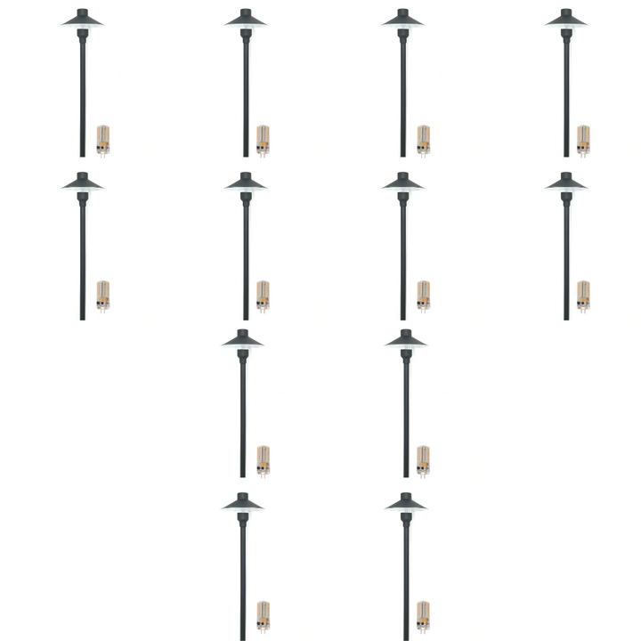 Outdoor Landscape Lighting LED 12V Low Voltage BPLP08 Tulay BH 18" Black Brass Path Light 4x/8x/12x G4 2W Dimmable 2700K Package Low Voltage Landscape Lighting 12 Pack