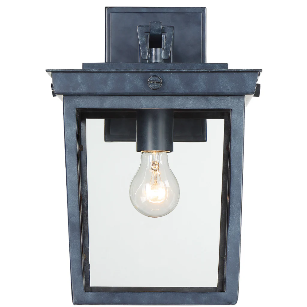 Outdoor Landscape Lighting LED 12V Low Voltage Belmont 1 Light Outdoor Sconce 9.5"x14" Stainless Steel and Clear Glass Graphite Metal Finish 120V 1 E26 Medium Base LED Bulb Socket for Patio, Garden, Exterior Walls