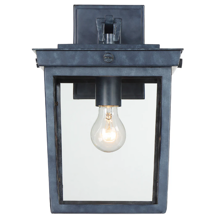 Outdoor Landscape Lighting LED 12V Low Voltage Belmont 1 Light Outdoor Sconce 9.5"x14" Stainless Steel and Clear Glass Graphite Metal Finish 120V 1 E26 Medium Base LED Bulb Socket for Patio, Garden, Exterior Walls