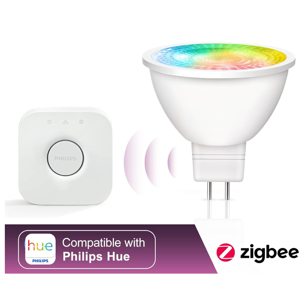 Outdoor Landscape Lighting LED 12V Low Voltage 2-Pack MR16 5W Zigbee RGBCW 2700K-6000K Smart WI-FI LED Light Bulb Package, Energy Saving Color Changing 12V Outdoor LED Bulb Compatible with Alexa, SmartThings, and Philips Hue